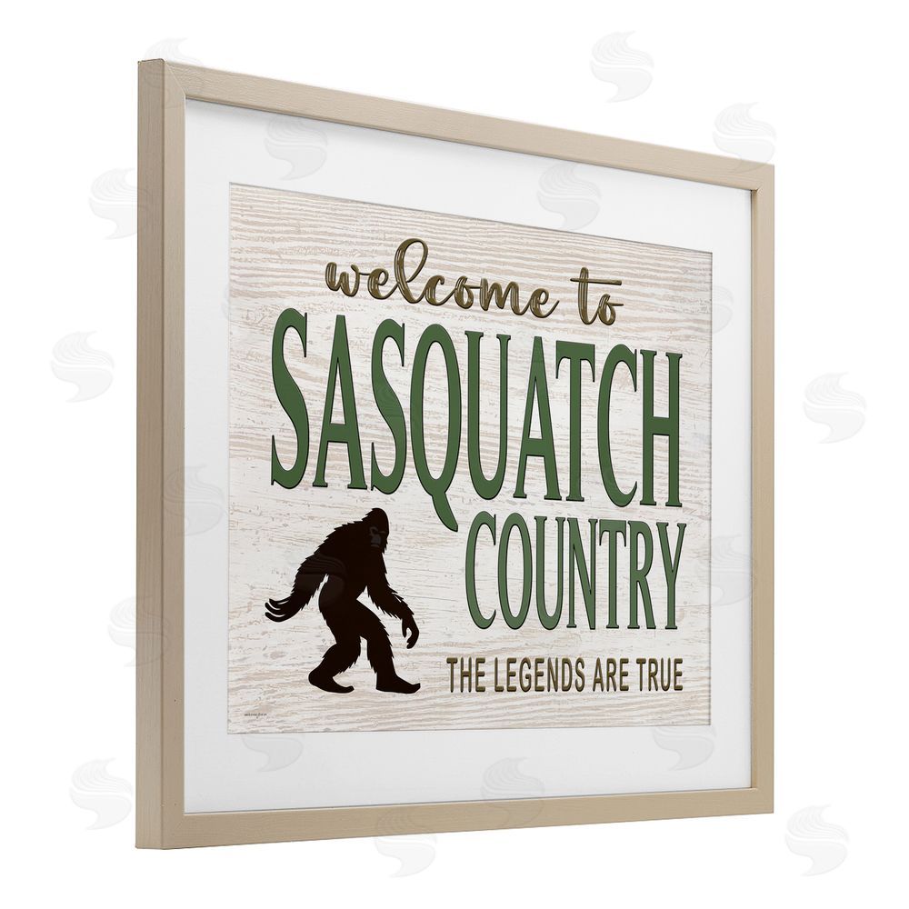 Seven Trees Design Welcome To Sasquatch Country Brown Framed Print Under Glass Wall Art
