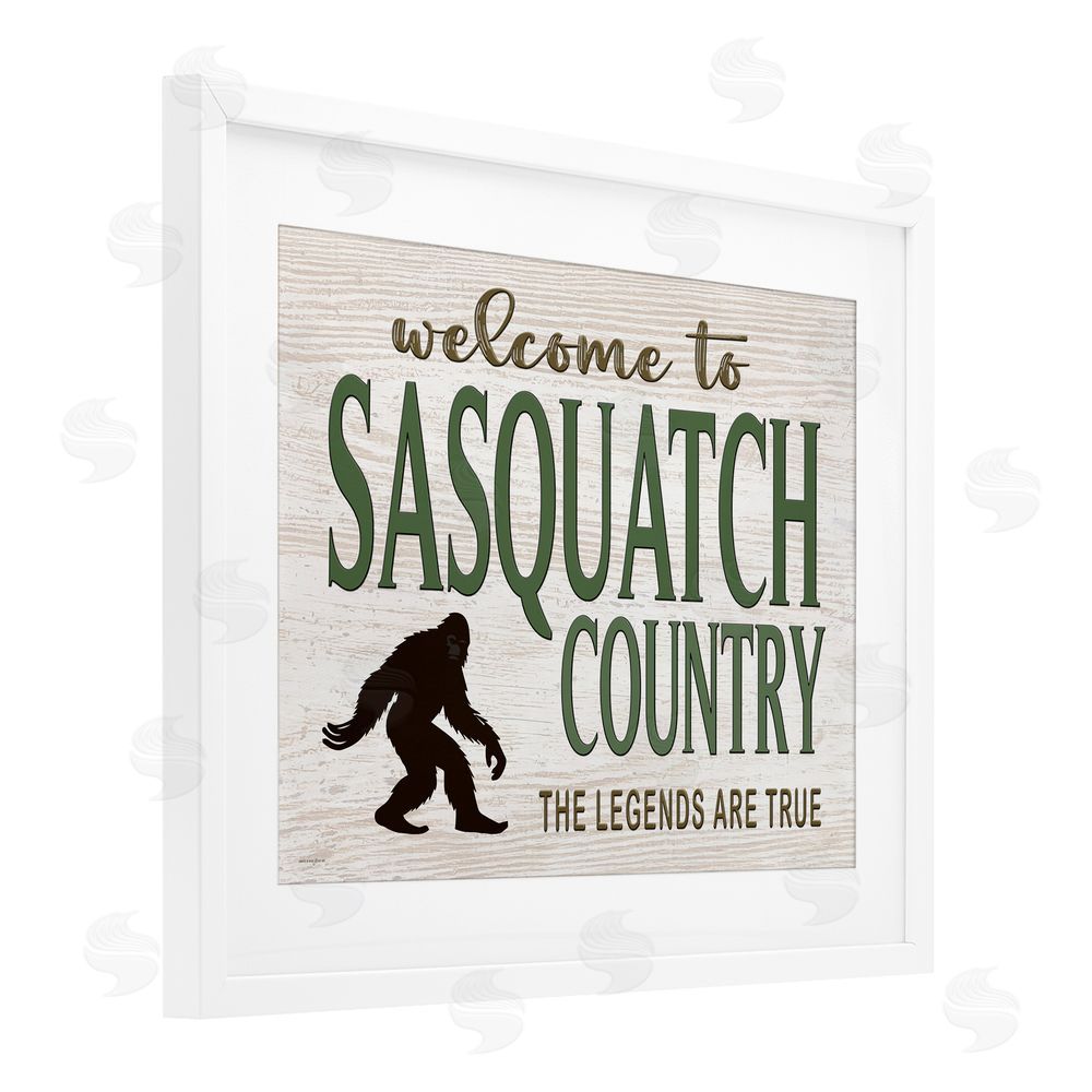 Seven Trees Design Welcome To Sasquatch Country White Framed Print Under Glass Wall Art