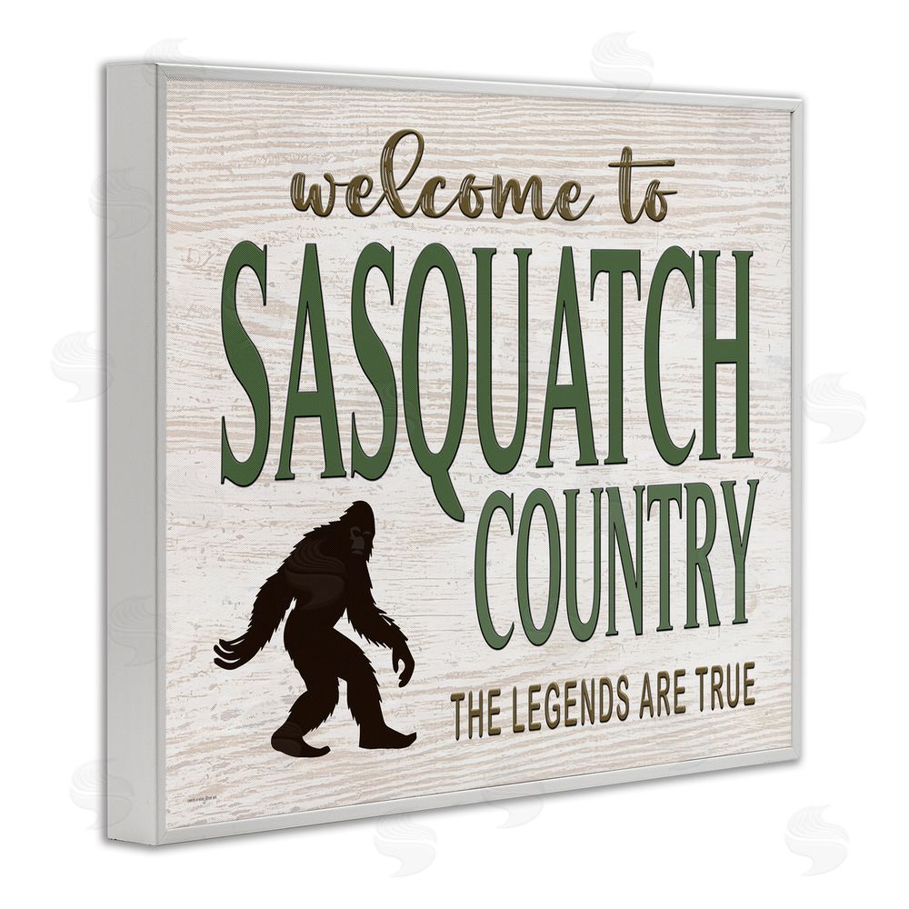 Seven Trees Design Welcome To Sasquatch Country White Framed Giclee Wall Art Print