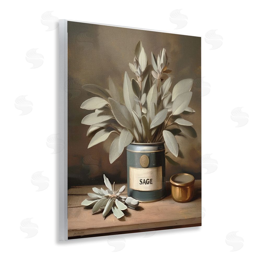 Jo Moulton Sage Bloom in Vintage Tin Wooden Wall Plaque Art Print