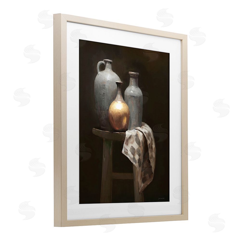 Jo Moulton Antiquity Still Life Vessels Brown Framed Print Under Glass Wall Art