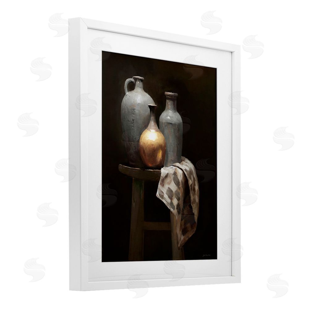 Jo Moulton Antiquity Still Life Vessels White Framed Print Under Glass Wall Art