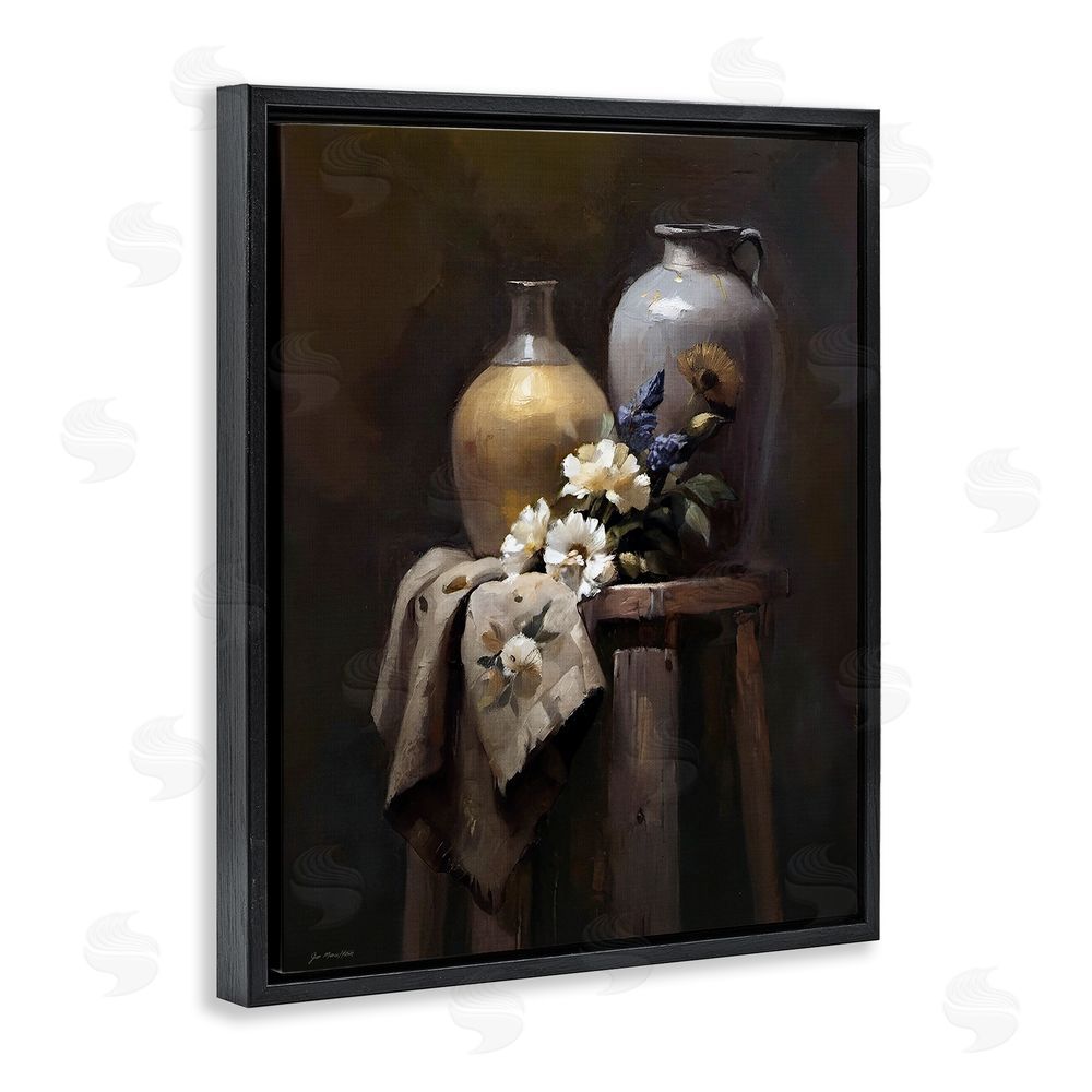 Jo Moulton Ceramic Vases Still Life Black Floating Frame Canvas Wall Art Print