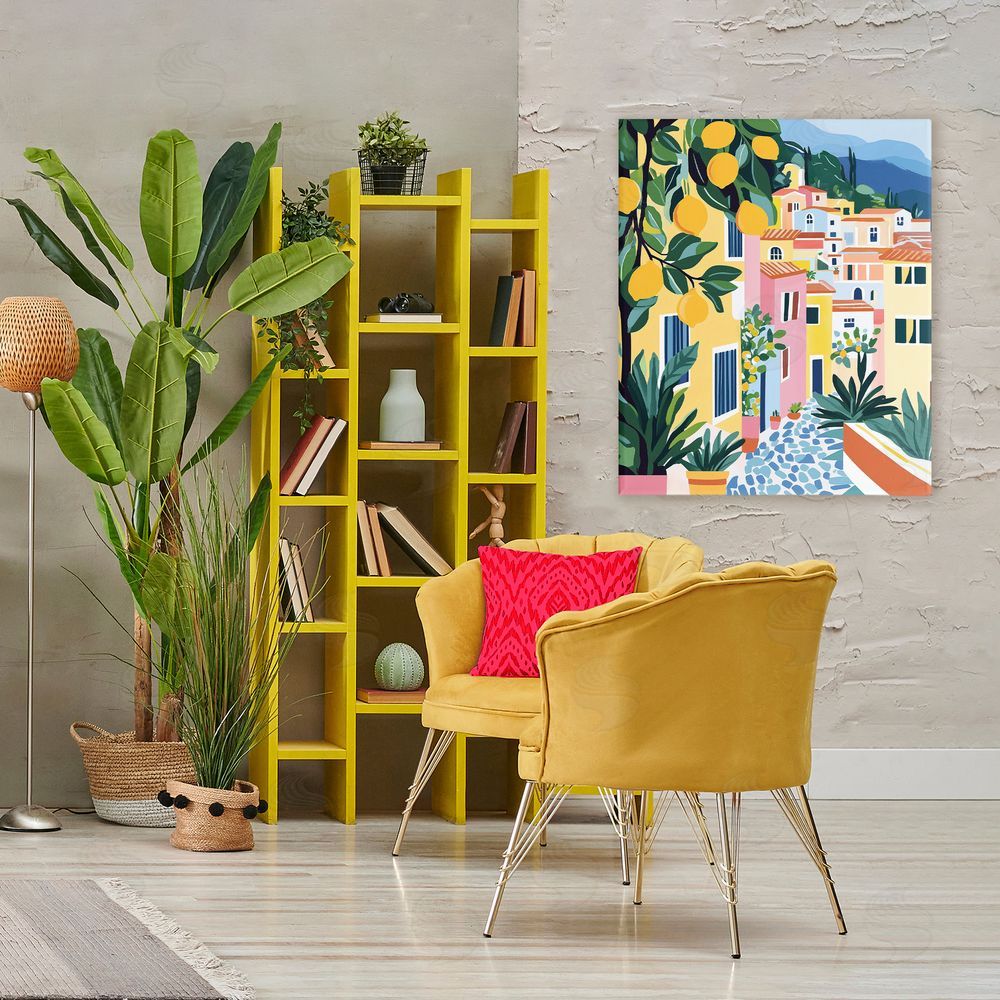 Heidi Kuntz Sunny Mediterranean Village with Lemons