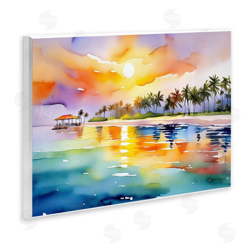 Shelly Craig Caribbean Calm Sunset Wooden Wall Plaque Art Print