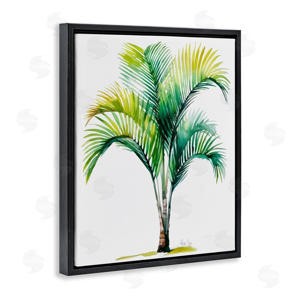Shelly Craig Coastal Canopy Palm Tree Black Floating Frame Canvas Wall Art Print