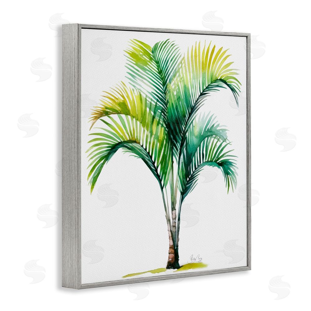Shelly Craig Coastal Canopy Palm Tree Gray Framed Giclee Wall Art Print