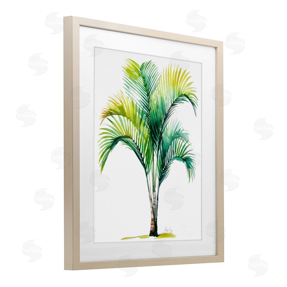 Shelly Craig Coastal Canopy Palm Tree Brown Framed Print Under Glass Wall Art