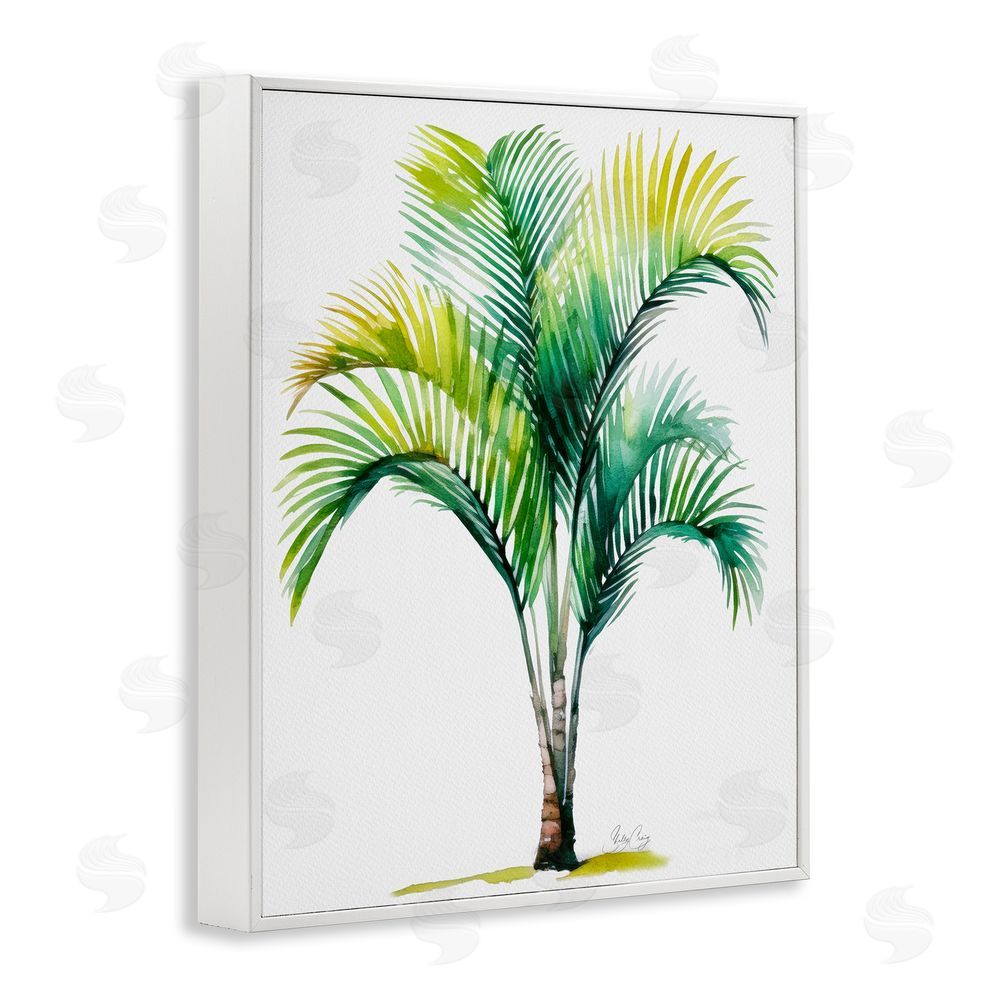 Shelly Craig Coastal Canopy Palm Tree White Framed Giclee Wall Art Print