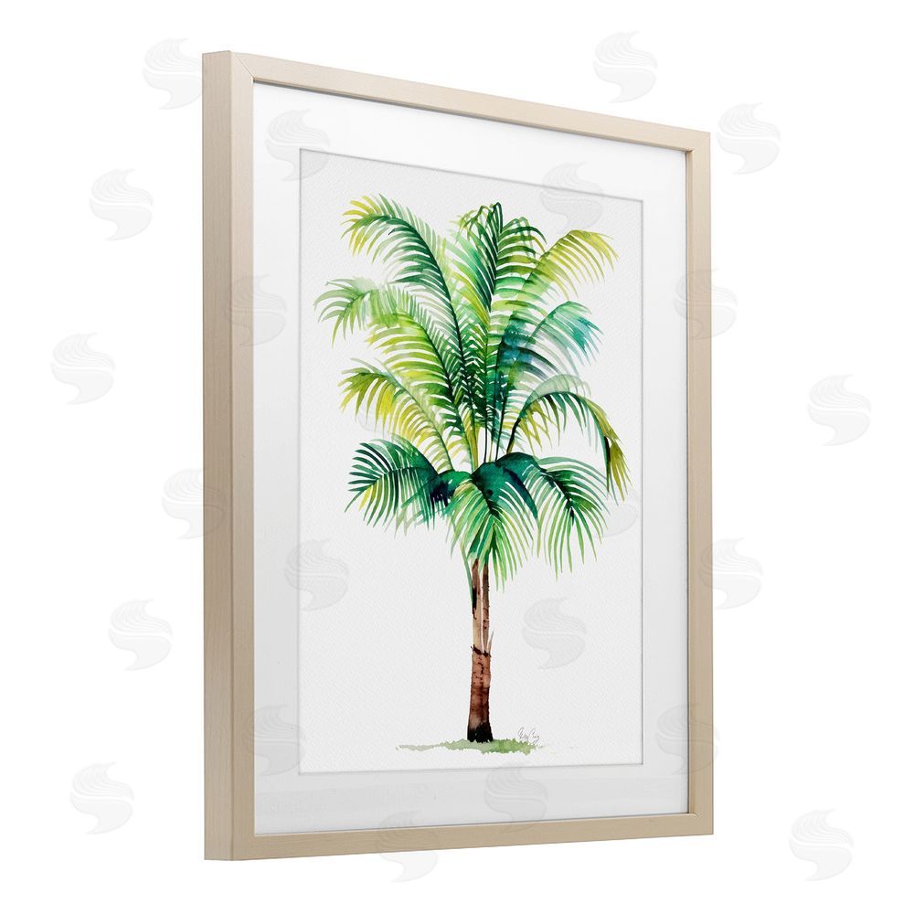 Shelly Craig Breezy Fronds Palm Brown Framed Print Under Glass Wall Art