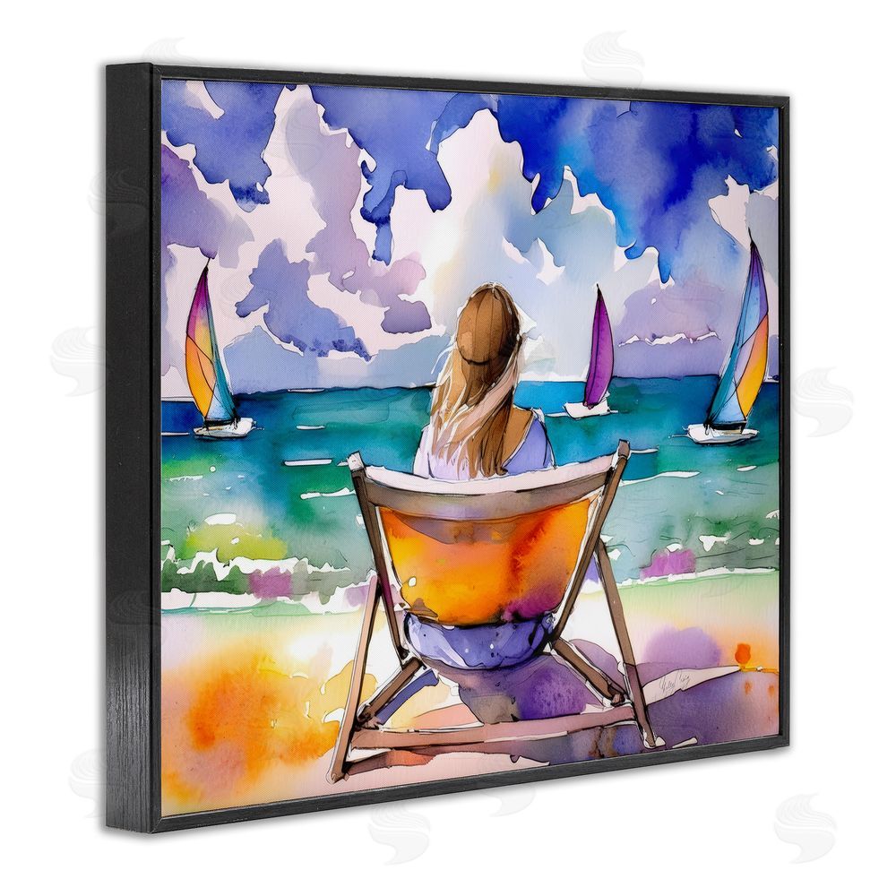 Shelly Craig Front Row to Paradise Black Framed Giclee Wall Art Print