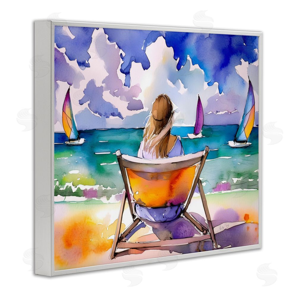 Shelly Craig Front Row to Paradise White Framed Giclee Wall Art Print