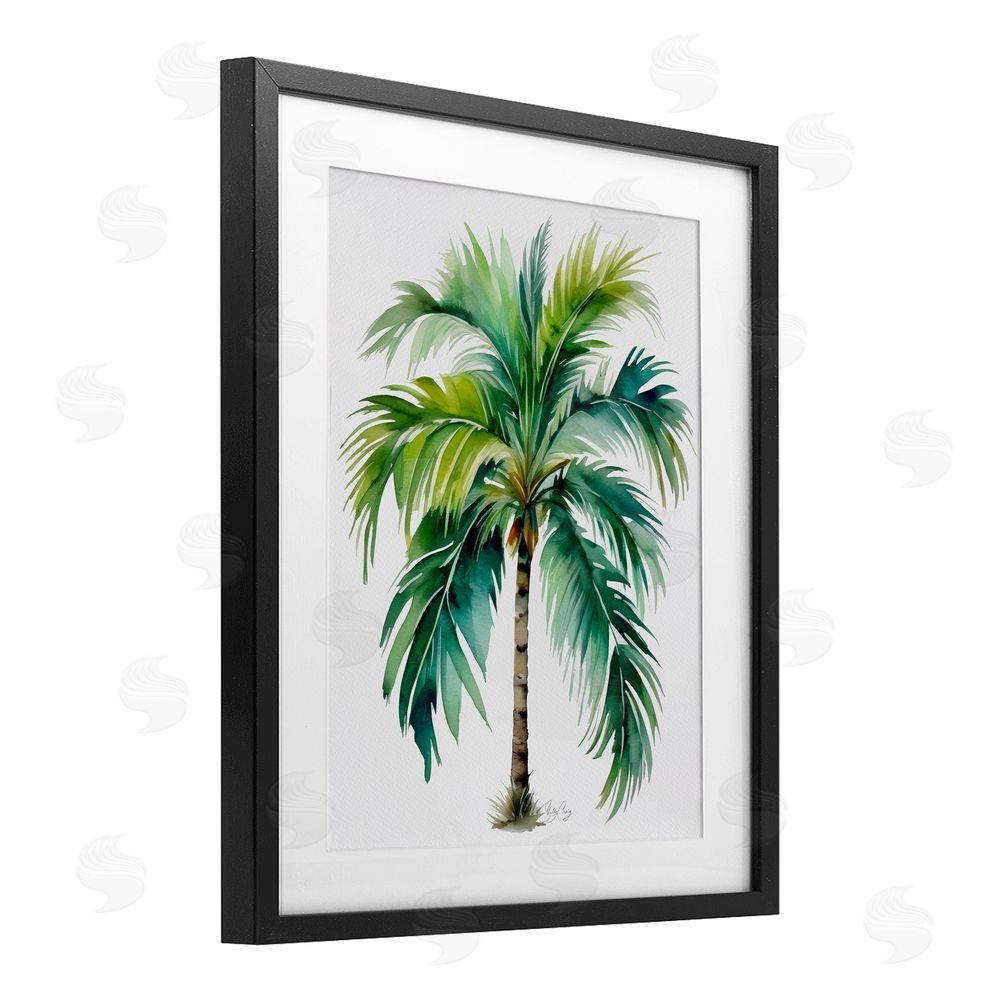 Shelly Craig Lagoon Majesty Palm Black Framed Print Under Glass Wall Art