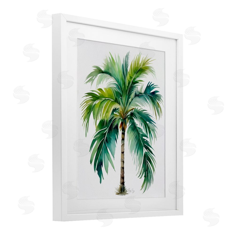 Shelly Craig Lagoon Majesty Palm White Framed Print Under Glass Wall Art