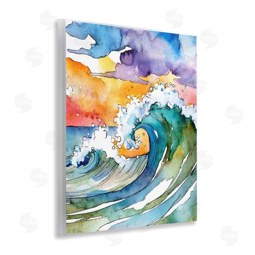 Shelly Craig Vibrant Sunrise Surf Wooden Wall Plaque Art Print