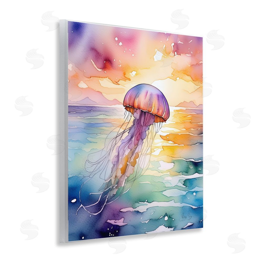Shelly Craig Celestial Drift Jellyfish Wooden Wall Plaque Art Print