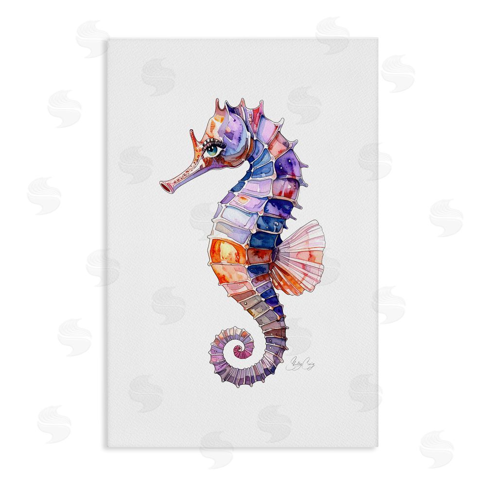 Shelly Craig Sea Whisper Seahorse Stretched Canvas Wall Art Print