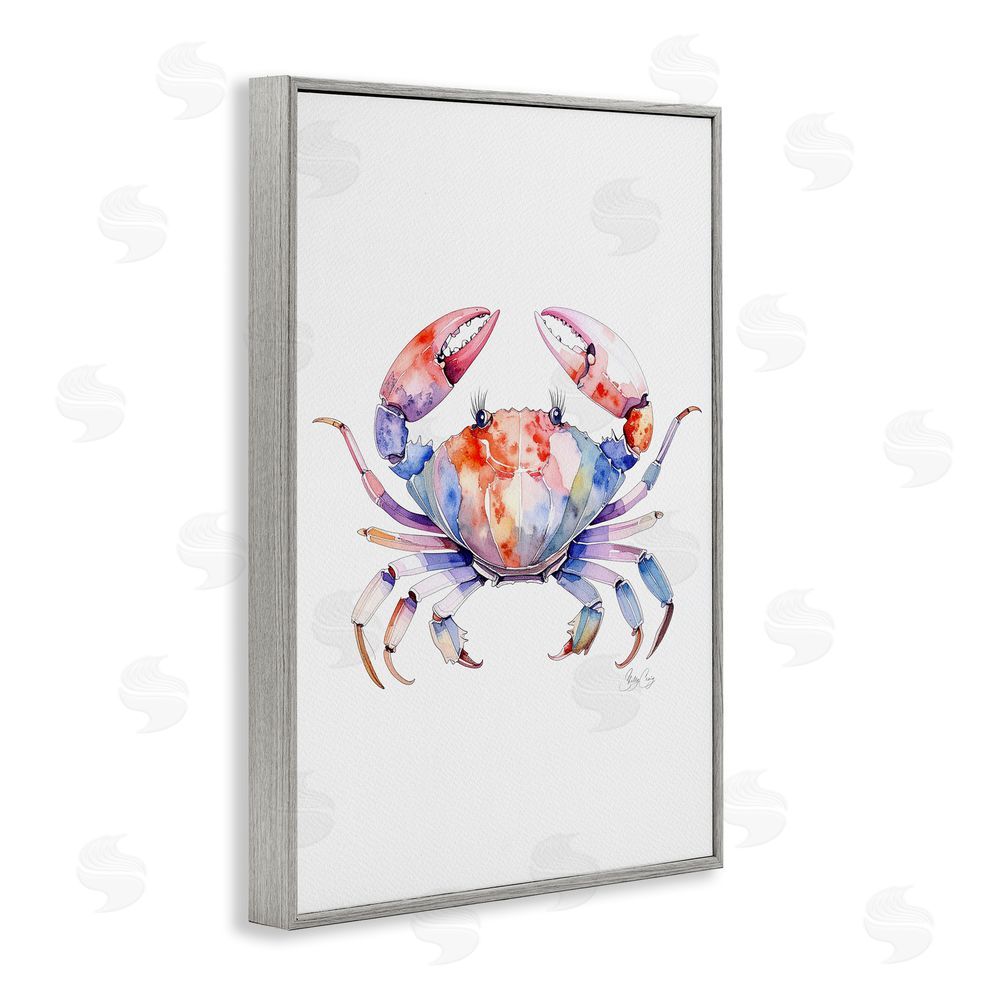 Shelly Craig Tide Dancer Crab Gray Framed Giclee Wall Art Print