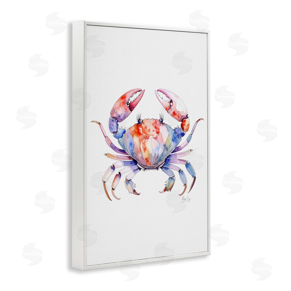 Shelly Craig Tide Dancer Crab White Framed Giclee Wall Art Print