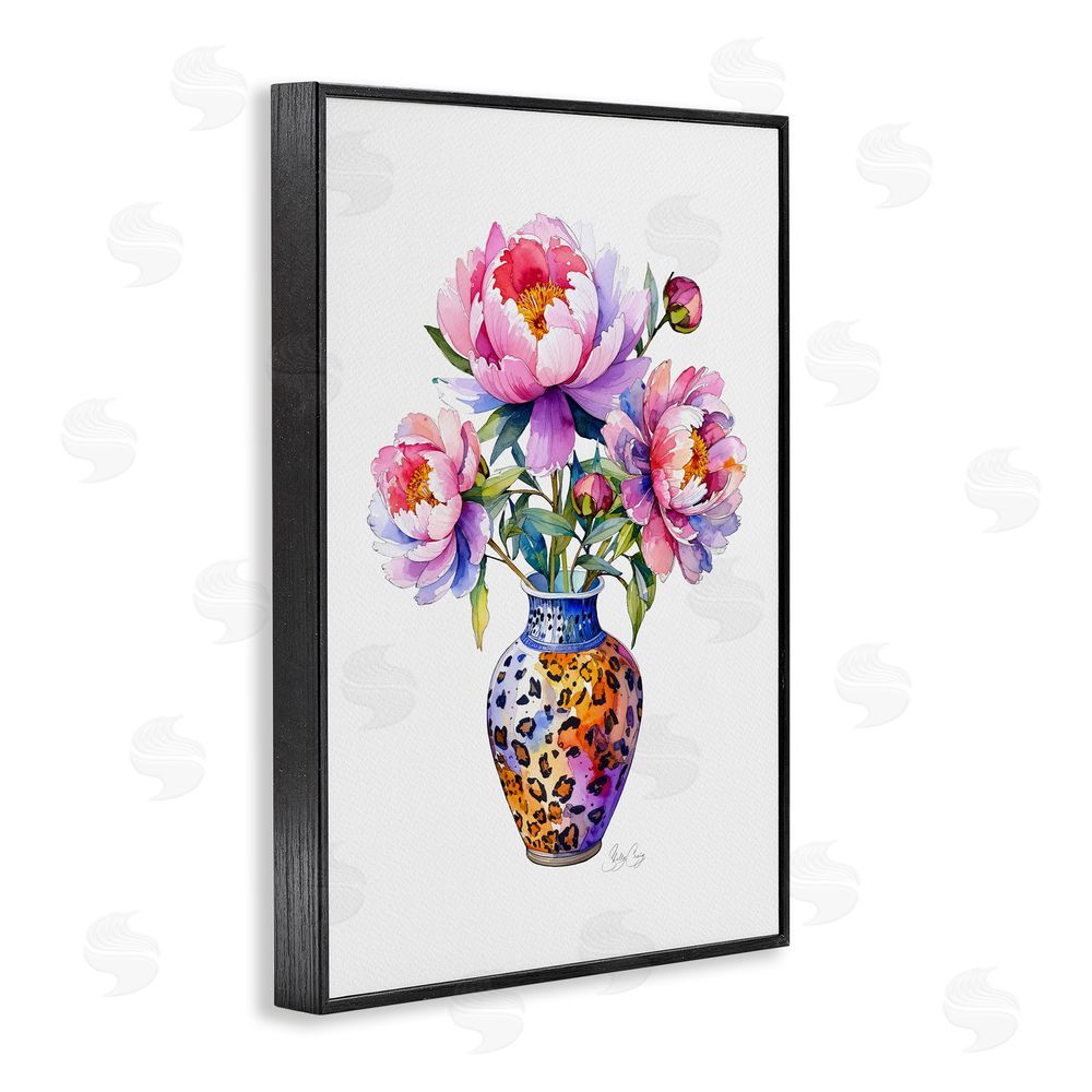 Shelly Craig Fierce Blooms Flower Vase Black Framed Giclee Wall Art Print