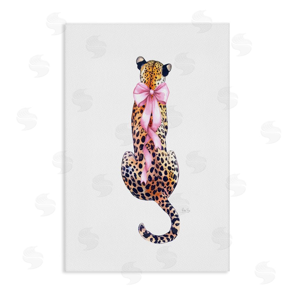 Shelly Craig Poised In Pink Cheetah Stretched Canvas Wall Art Print