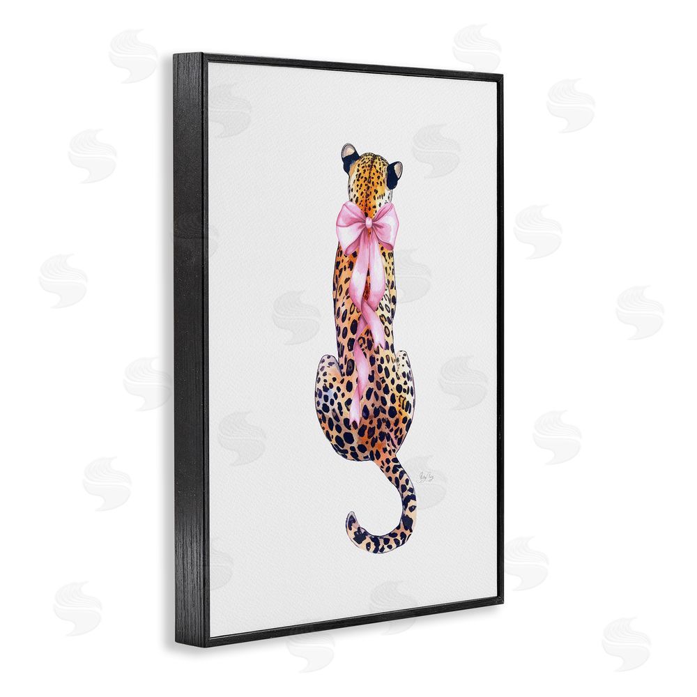 Shelly Craig Poised In Pink Cheetah Black Framed Giclee Wall Art Print