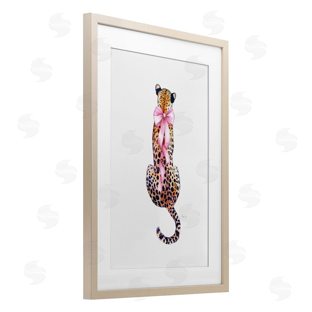 Shelly Craig Poised In Pink Cheetah Brown Framed Print Under Glass Wall Art