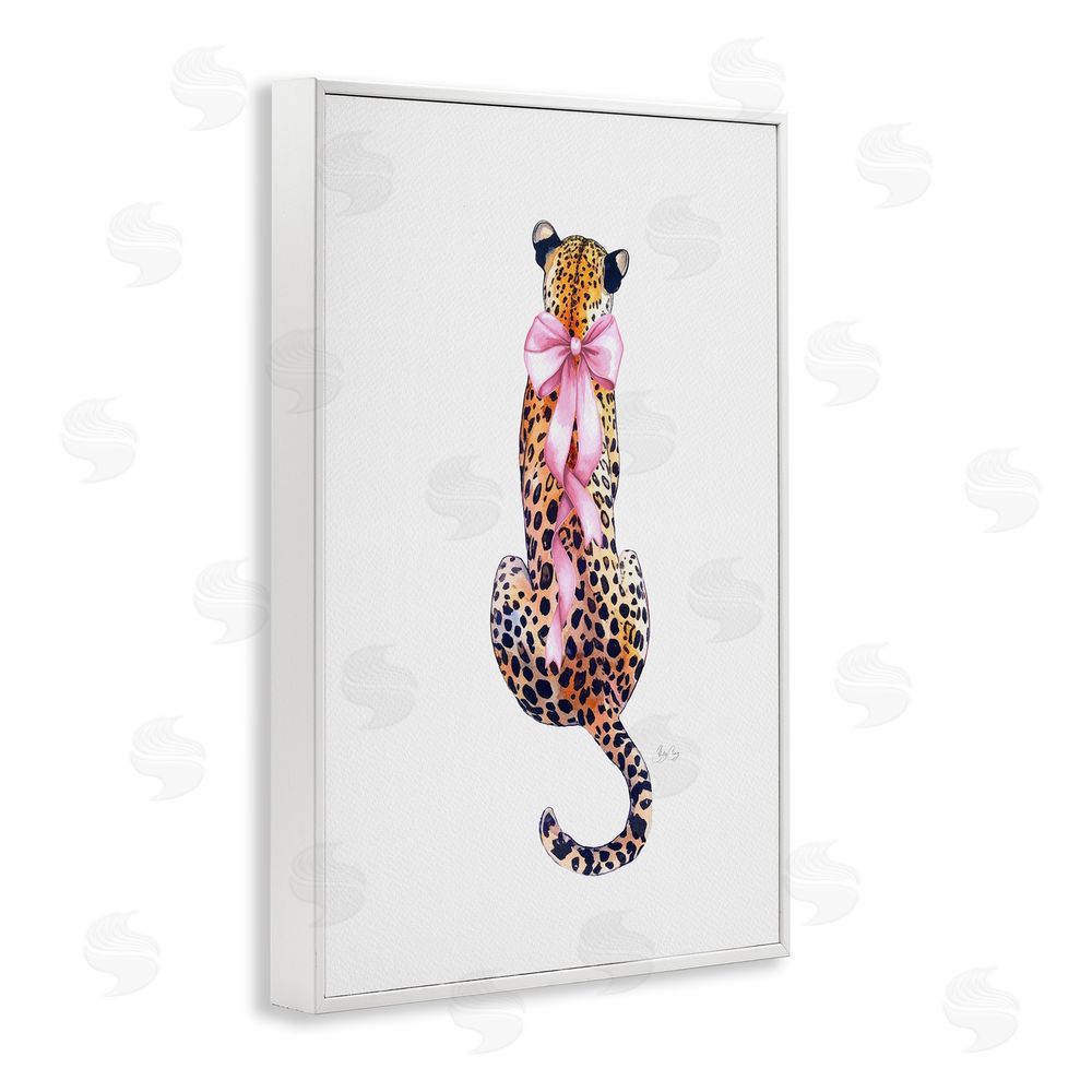 Shelly Craig Poised In Pink Cheetah White Framed Giclee Wall Art Print