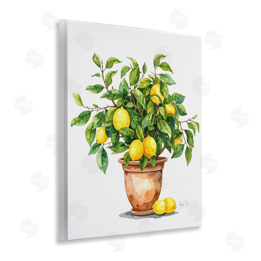 Shelly Craig Potted Lemon Tree Wooden Wall Plaque Art Print