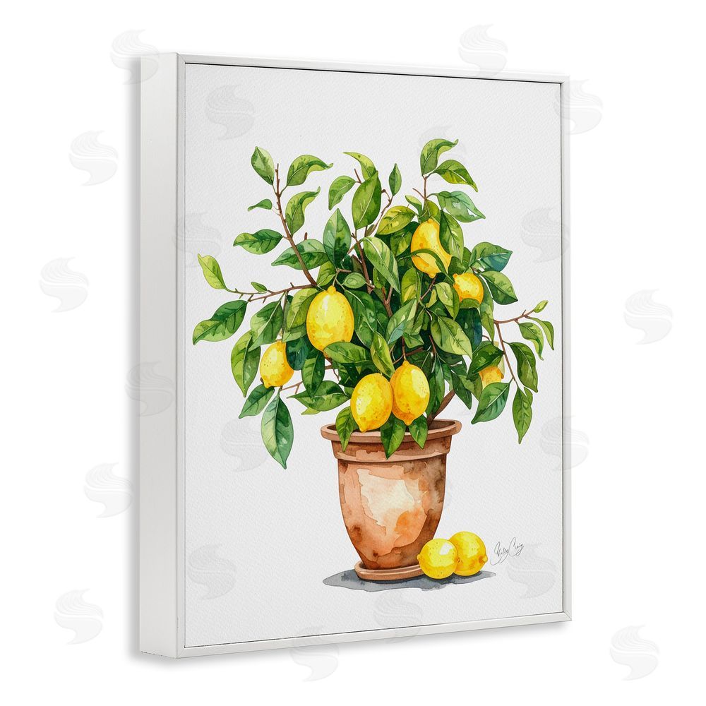 Shelly Craig Potted Lemon Tree White Framed Giclee Wall Art Print