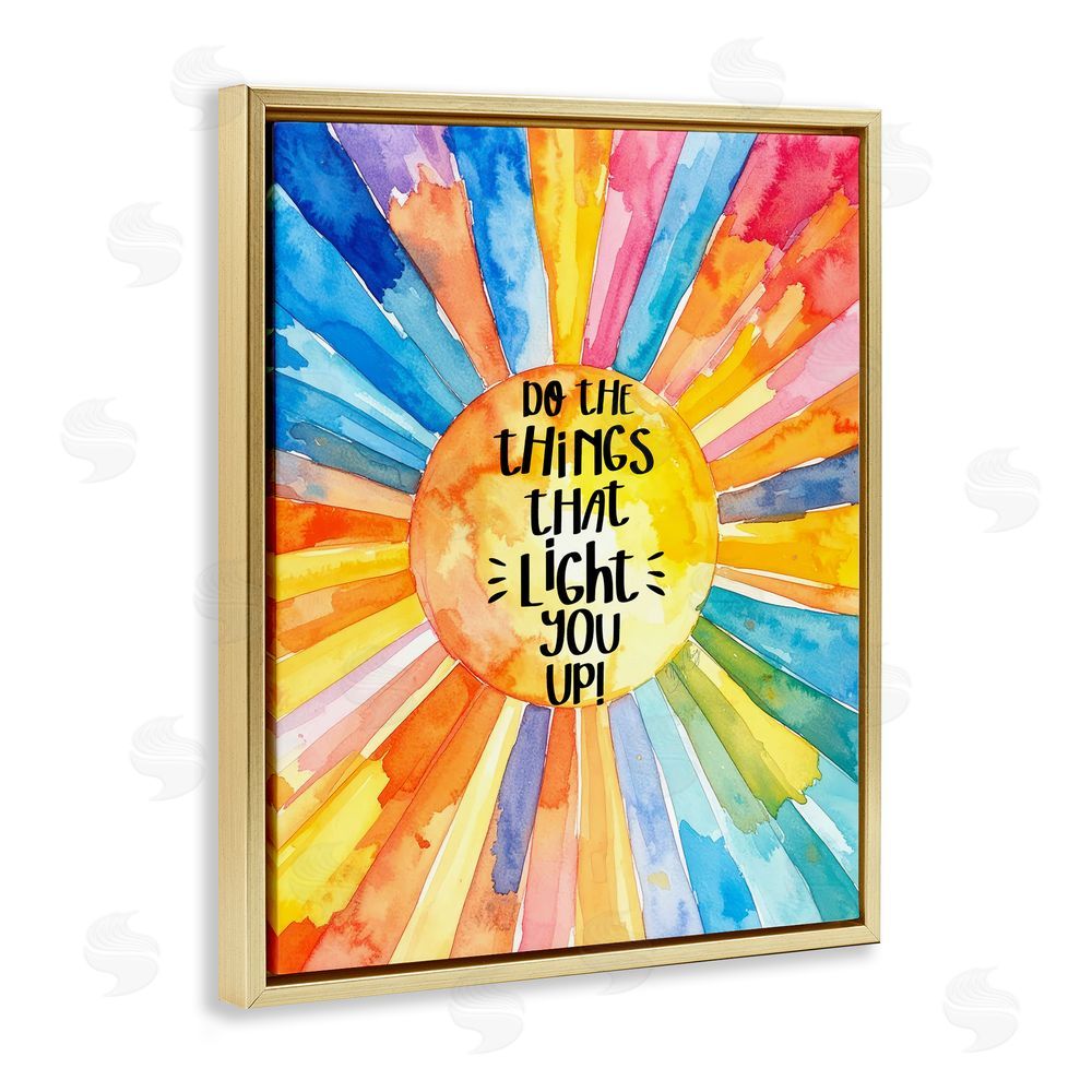 Shelly Craig Things That Light You Up Gold Floating Frame Canvas Wall Art Print