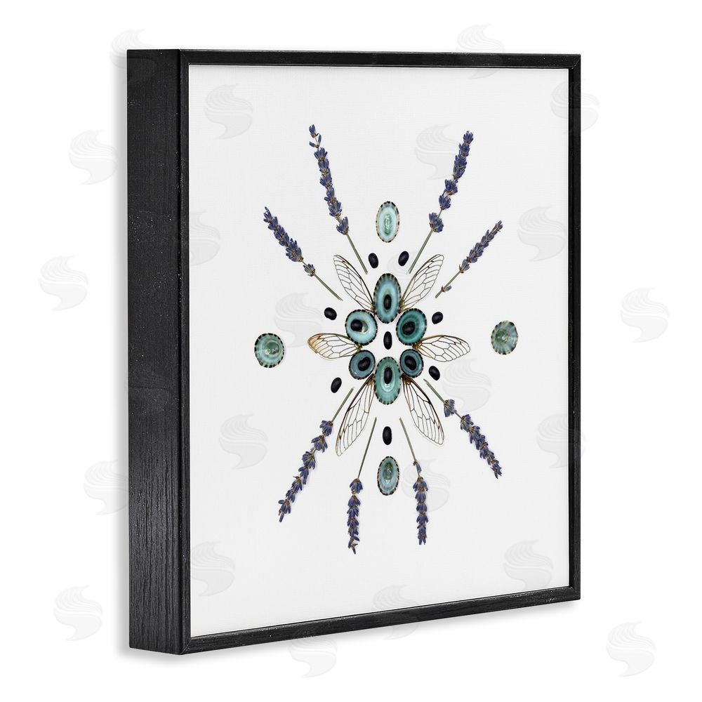 Beth Adoette Lavender & Delicate Wings Black Framed Giclee Wall Art Print