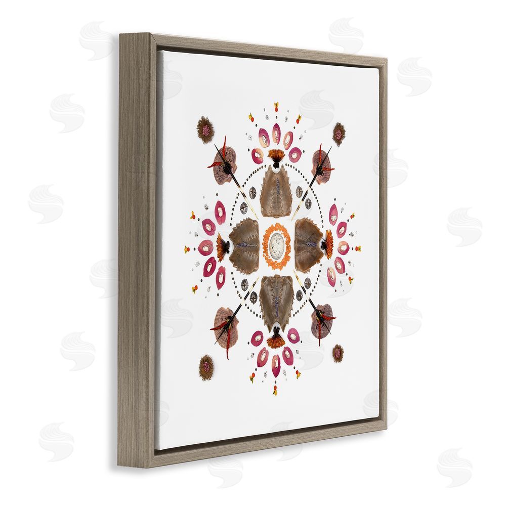Beth Adoette Symmetrical Nautical Collection Brown Floating Frame Canvas Wall Art Print