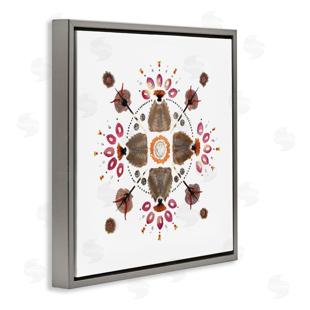 Beth Adoette Symmetrical Nautical Collection Gray Floating Frame Canvas Wall Art Print