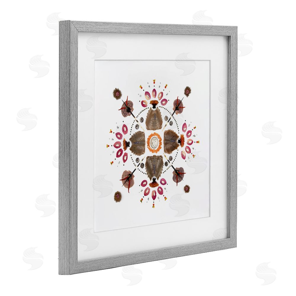 Beth Adoette Symmetrical Nautical Collection Gray Framed Print Under Glass Wall Art