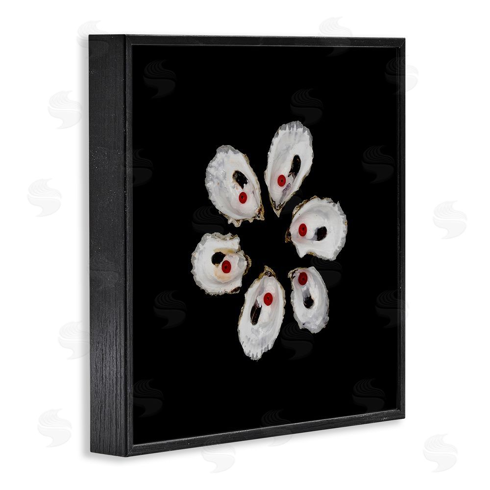 Beth Adoette Oyster Shells Symmetry Black Framed Giclee Wall Art Print