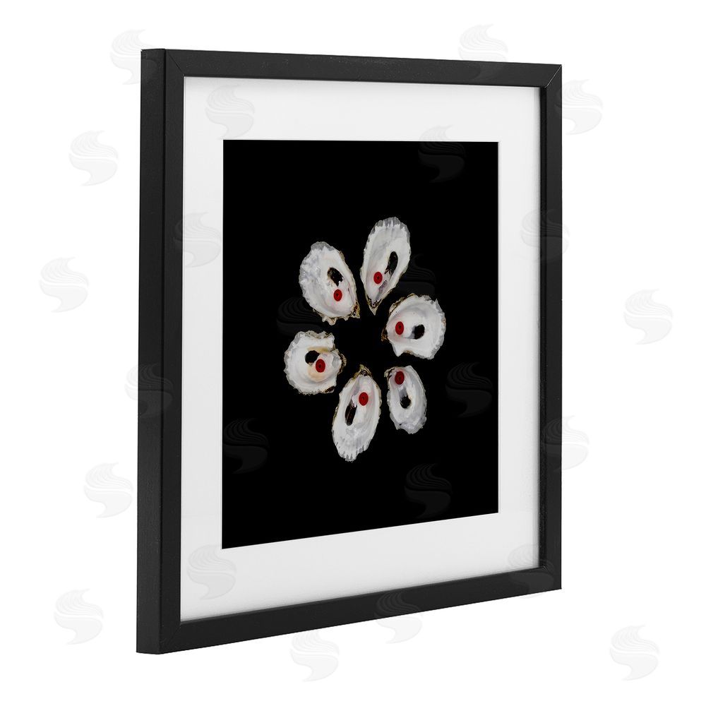 Beth Adoette Oyster Shells Symmetry Black Framed Print Under Glass Wall Art