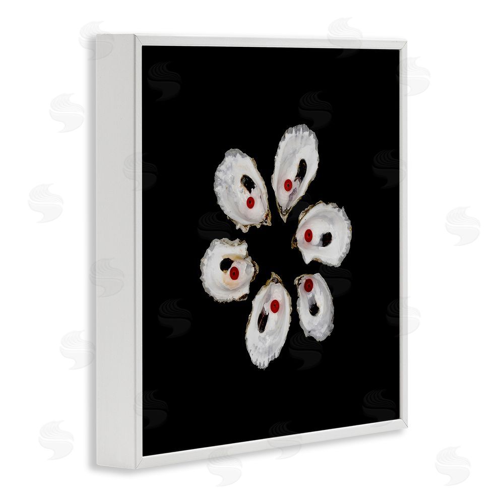 Beth Adoette Oyster Shells Symmetry White Framed Giclee Wall Art Print