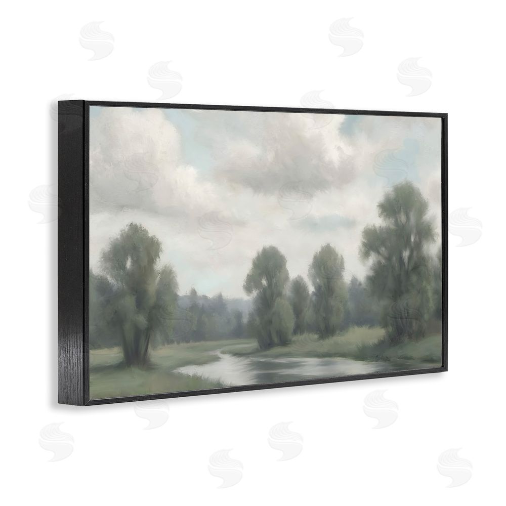 Elizabeth Medley Along The Pond Muted Atmosphere Black Framed Giclee Wall Art Print
