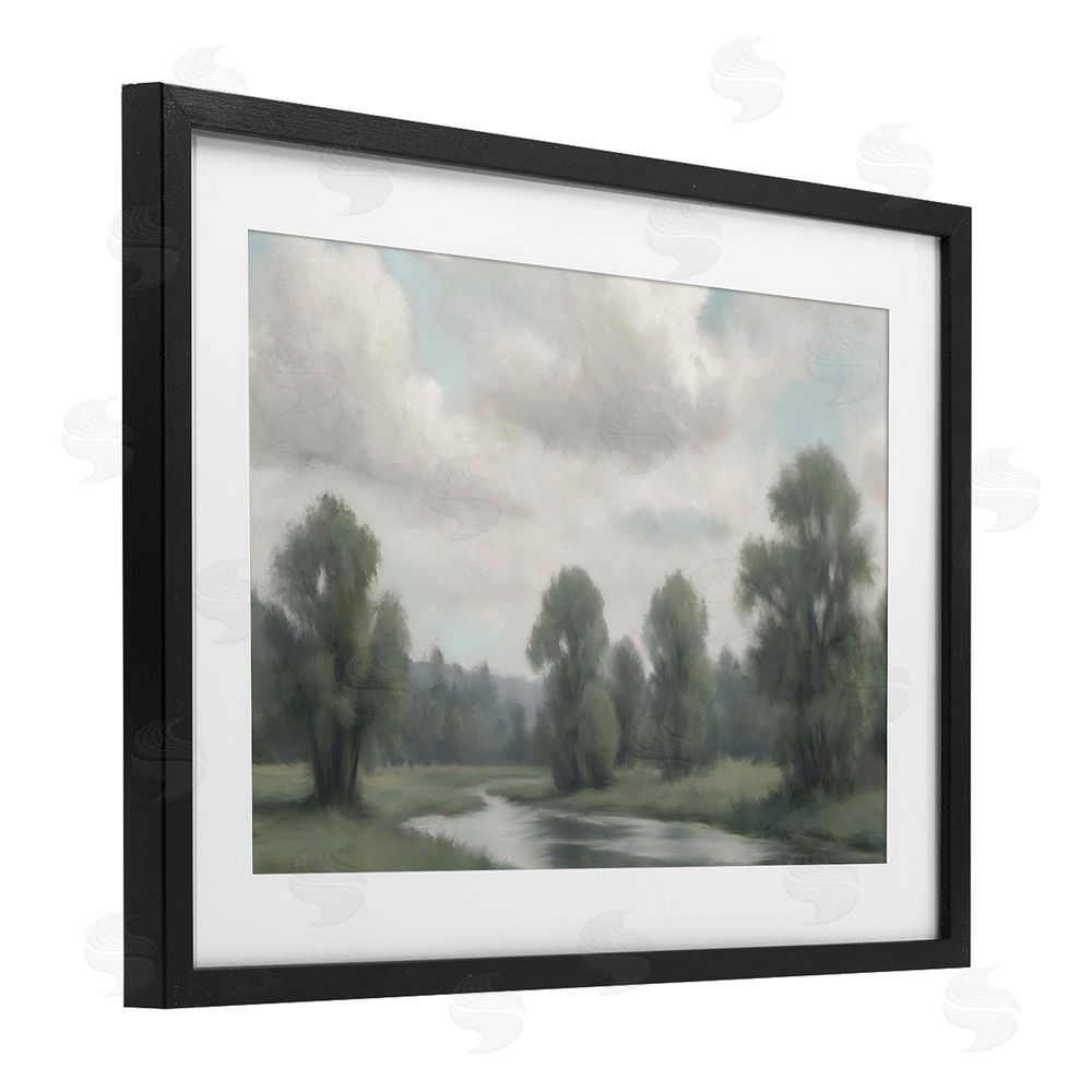 Elizabeth Medley Along The Pond Muted Atmosphere Black Framed Print Under Glass Wall Art