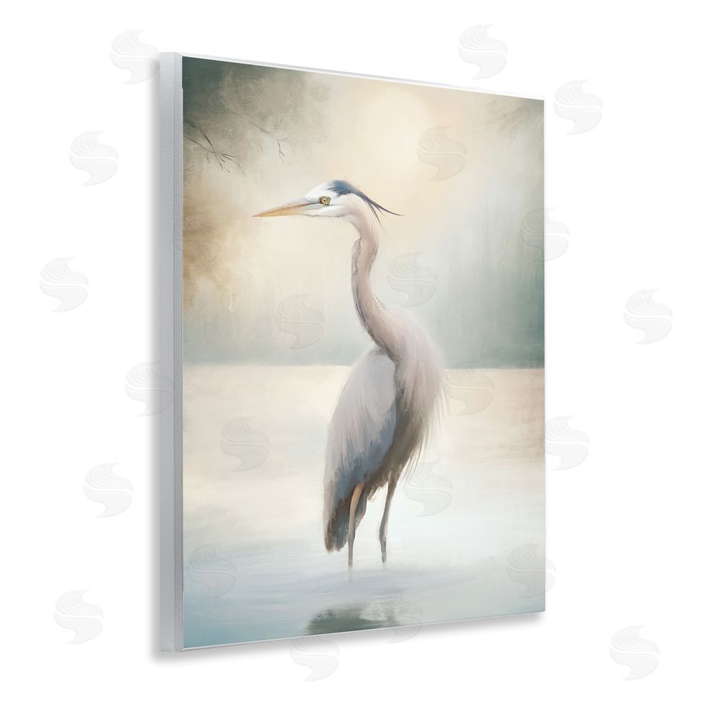 Elizabeth Medley Mystical Heron at Dawn Wooden Wall Plaque Art Print