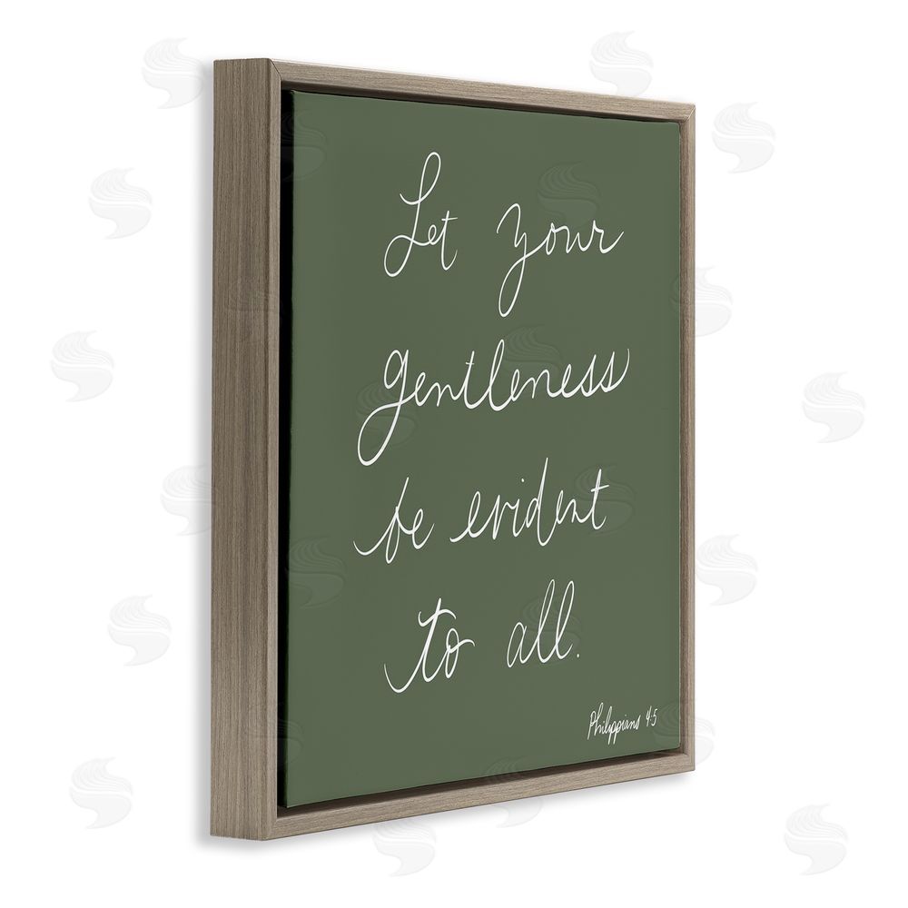 SUNDANCE GROUP, LLC Encouraging Gentleness Proverb Brown Floating Frame Canvas Wall Art Print