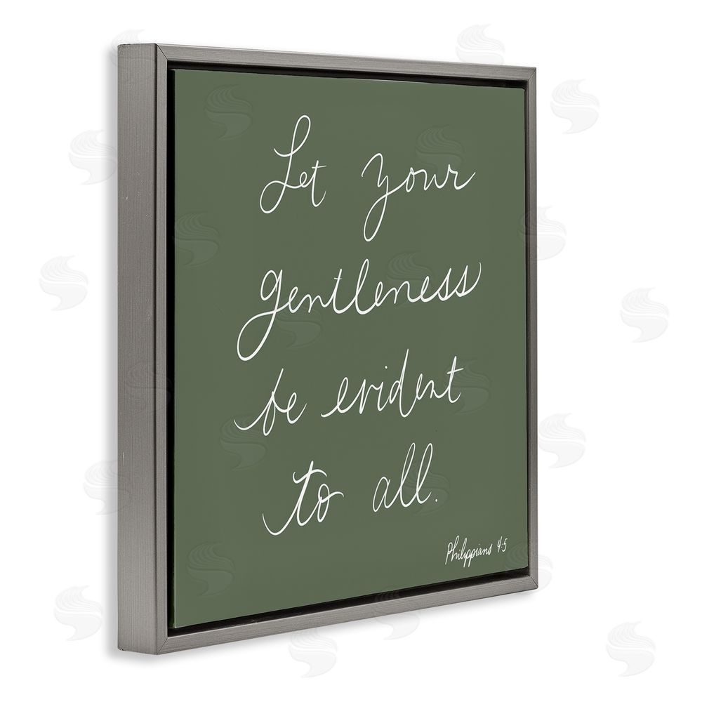 SUNDANCE GROUP, LLC Encouraging Gentleness Proverb Gray Floating Frame Canvas Wall Art Print