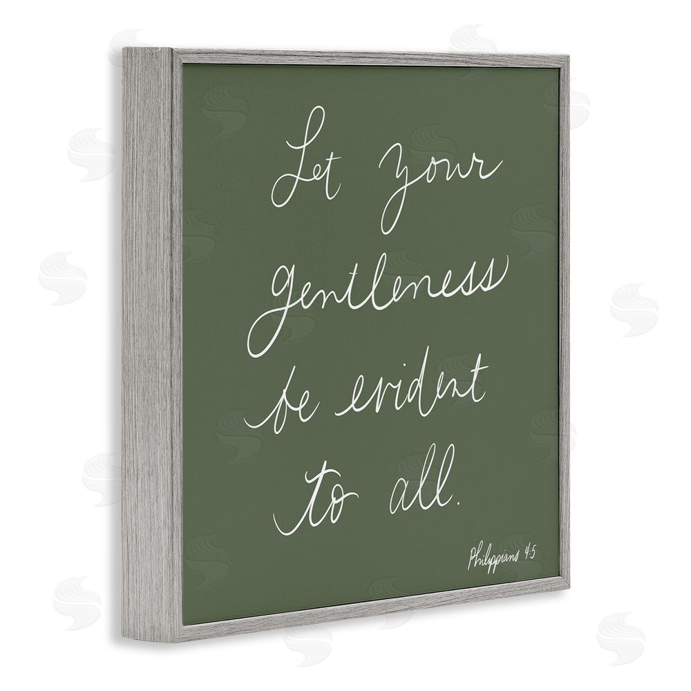 SUNDANCE GROUP, LLC Encouraging Gentleness Proverb Gray Framed Giclee Wall Art Print
