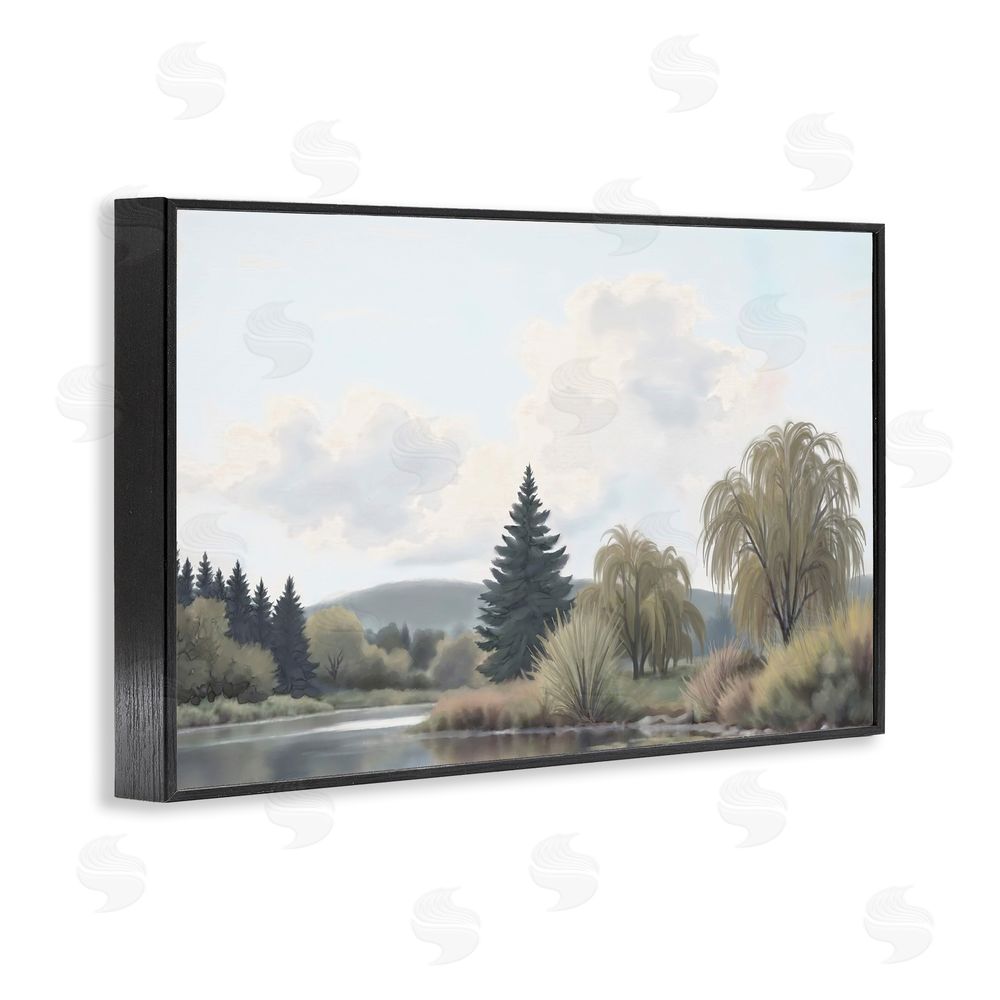 Elizabeth Medley Along The Stream Muted Atmosphere Black Framed Giclee Wall Art Print