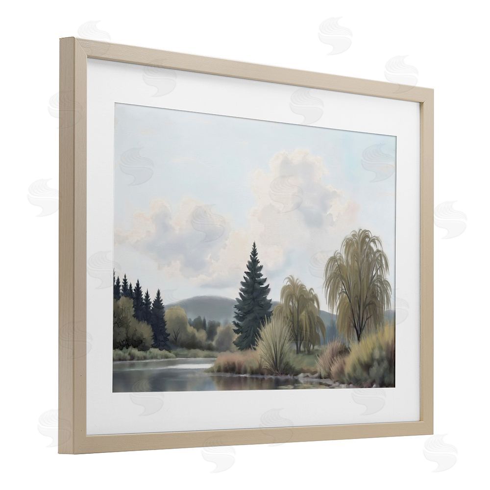 Elizabeth Medley Along The Stream Muted Atmosphere Brown Framed Print Under Glass Wall Art