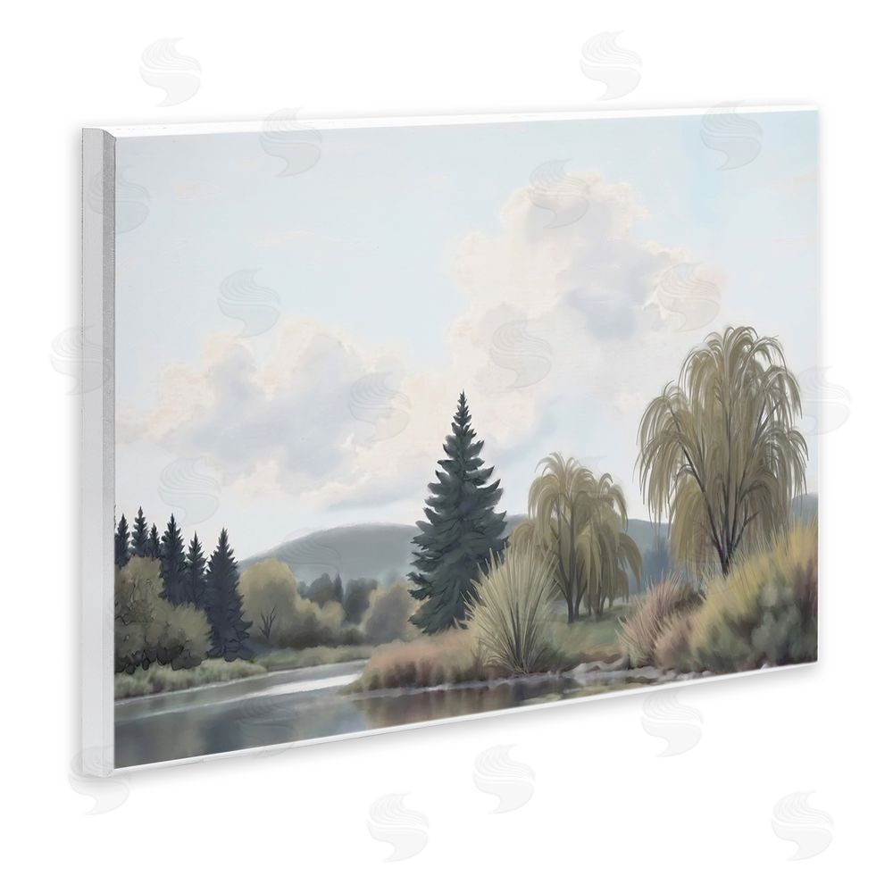 Elizabeth Medley Along The Stream Muted Atmosphere Wooden Wall Plaque Art Print