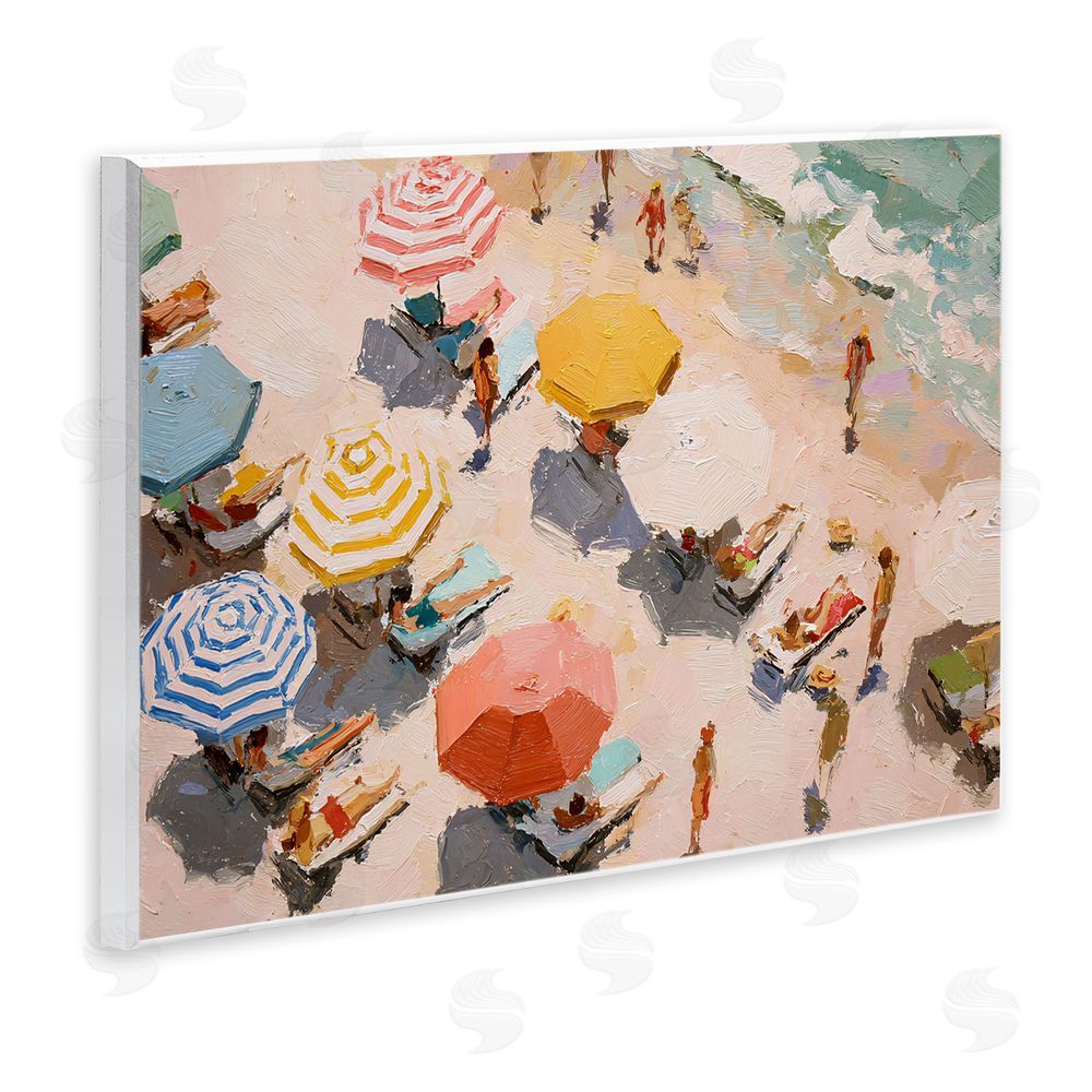 Jacky Ngan Summer Beach Fun Expression Wooden Wall Plaque Art Print