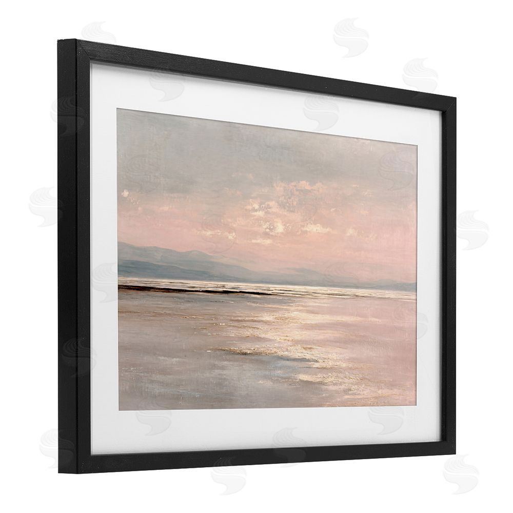 Jacky Ngan Vast Blush Seascape Black Framed Print Under Glass Wall Art
