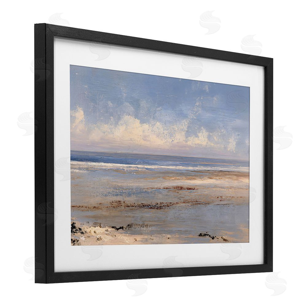 Jacky Ngan Rustic Ocean Horizon Impression Black Framed Print Under Glass Wall Art